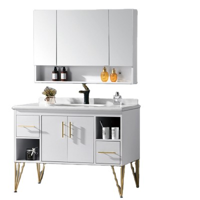 Floor mounted bathroom corner cabinet and sink 39 inches pvc bathroom vanity cabinets large mirror cabinet with doors