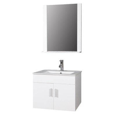 Ceramic hand wash bathroom cabinet wash basin bathroom cabinet pvc mirror with frame and shelf