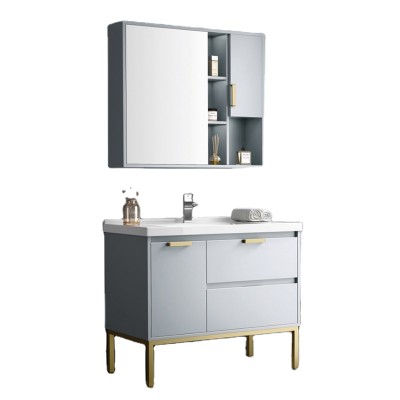 Wall mounted bathroom vanity cabinet small shelves mirror cabinet with door  minimalist bathroom cabinet