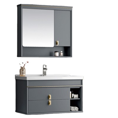 Washbasin cabinet bathroom furniture bathroom corner shelf cabinet simple mirror cabinet with shelves